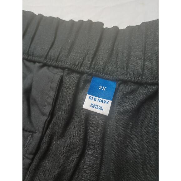 Old Navy Black Linen Pull on Shorts Women Size 2X Casual Outdoors - Picture 3 of 5